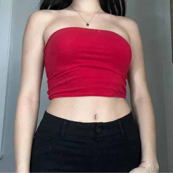 Hollister red reversible tube top - Picture 2 of 7